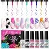 ROSALIND Gel Liner Kit Nail Art 10 Couleurs Vernis à Ongles Gel Semi Permanent DIY Conception Point To Line Peinture Vernis 5