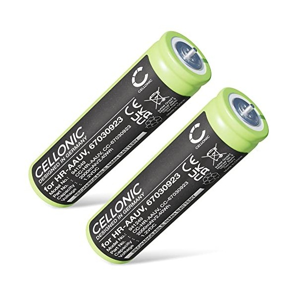 CELLONIC® 2X Batterie 67030923 2000mAh pour Braun Series 3 3040s, 3020s, 3000s, 3090cc, 3050cc, 350cc / Series 1 150, 150S-1,