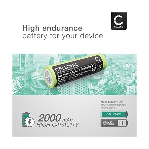 CELLONIC® 2X Batterie 67030923 2000mAh pour Braun Series 3 3040s, 3020s, 3000s, 3090cc, 3050cc, 350cc / Series 1 150, 150S-1,