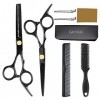 GAYISIC 8 Pcs Kit de Ciseaux Coiffure Professionnels, Ciseaux de Désépaissir, peigne cheveux, Ciseaux de Coiffure en Acier In