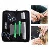 Kit de Ciseaux de Coupe de Cheveux Professionnel 5pcs, Peigne de Coiffeur Ensemble Doutils de Coiffure avec une Production S