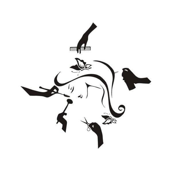 DOITOOL 2 Pcs Salon De Coiffure Fenêtre Salon De Coiffure Affiche Murale Coiffeur Styliste Mur Art Mural Applique Murale Salo