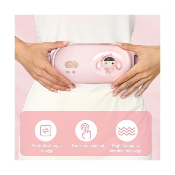 Coussin Chauffant pour Crampes Menstruelles, Coussin Chauffant Portable Fil pour Soulager les Crampes Menstruelles, Ceinture 