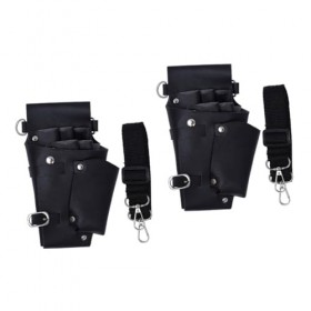 minkissy 2 Pcs Fanny Pack Ciseaux Cas Cisaillement Titulaire Ciseaux Ceinture Cisaillement Coiffeurs En Cuir Bandoulière Sac 