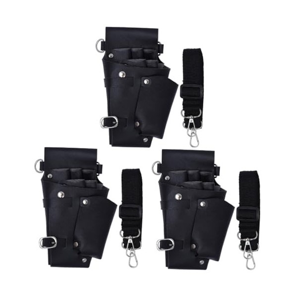 minkissy 2 Pcs Fanny Pack Ciseaux Cas Cisaillement Titulaire Ciseaux Ceinture Cisaillement Coiffeurs En Cuir Bandoulière Sac