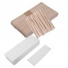 FRCOLOR 400 Pièces Bandes De Cire Jetables Pour Épilation Visage Blanc Bandes De Cire Pour Le Visage Spatule De Cire Bâtons D