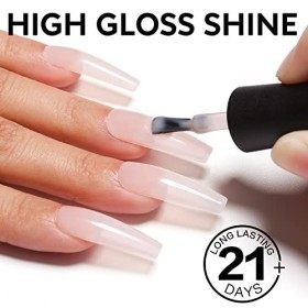 AIMEILI Vernis à Ongles Gel Naturel Transparent Nude, Vernis Semi Permanent Gelée de Cristal Soak Off UV LED Gel Nail Polish 