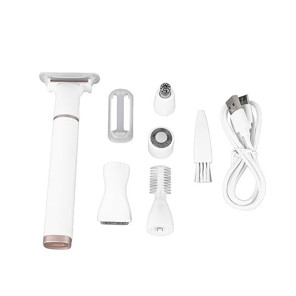 Rasoir électrique Sans Fil Pour Femme, 5 En 1, Tondeuse à Cheveux électrique, Tête Lavable, Tondeuse Dépilation Rechargeable