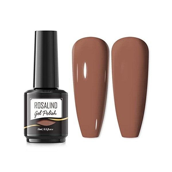 ROSALIND Nu Couleur Vernis Semi Permanent, 15ml Vernis à Ongles, Gel Soak off pour UV LED, Nail Art Kit Vernis Semi Permanent