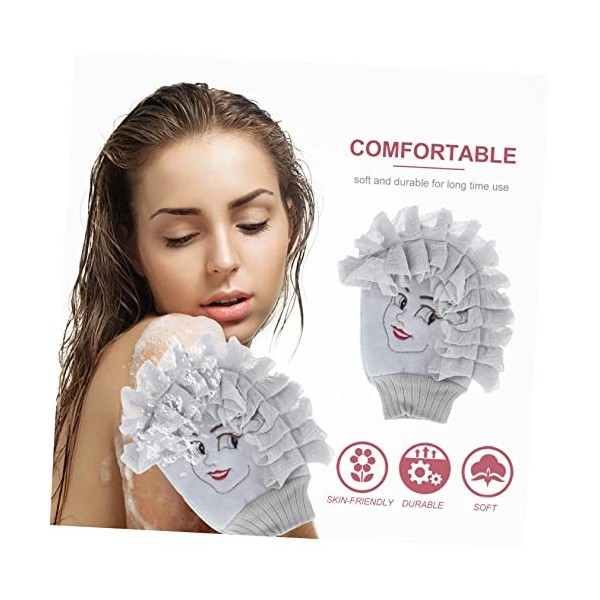 FRCOLOR 4 Pcs Gants De Bain Réversibles Gants Exfoliants Spa Gant De Douche Gommages Corporels Éponges De Nettoyage Pour Usag