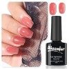 Aieenjor Vernis Semi Permanent Rouge, Vernis Rouge UV LED Soak Off Nail Art Kit Vernis Semi Permanent Vernis à Ongles Red Gel