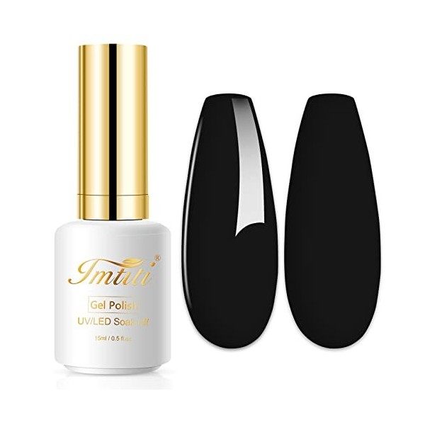 Imtiti Bleu Vernis Gels Semi-Permanents,15ml Vernis à Ongles Gel Bleu Marine LED UV Vernis à Ongles Gel DIY Nail Art Kit de D...