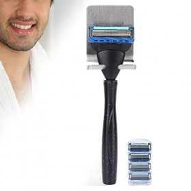 Rasoir de sécurité Rétro avec Lame à Double Tranchant, Ensemble de Rasoir Manuel avec Poignée Réutilisable, 4 Recharges, Lame