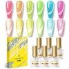 BORN PRETTY Vernis Semi Permanent Pailleté Reflechissante, 10ml 6 Couleurs Vernis à Ongles Paillettes Gel Réfléchissant Brill...