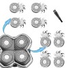 MAWAER Lot de 8 lames de rechange pour rasoir électrique SKULL SHAVER Pitbull Carver PRO 4 têtes