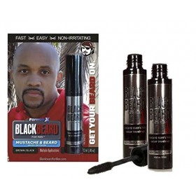 Blackbeard for Men Formula X - Teinture Instantanée à Appliquer pour Barbe et Moustache - Lot de 2 Noir brun 