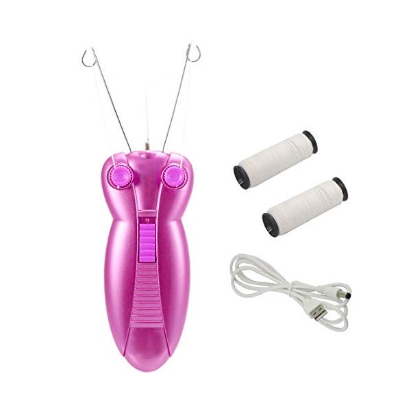 USB Épilateur rechargeable  Épilateur de fil de coton  Épilation au fil électrique Épilateur pour le visage Tondeuse Corps  p