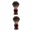 minkissy Lot de 2 brosses de rasage pour homme - Brosse de rasage humide - Brosse de rasage - Brosse de rasage pour homme - B