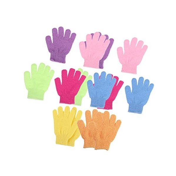 BAFAFA Lot de 3 Gants exfoliants for Enfants, 14 Gants de Douche, Gants exfoliants, Gants de Bain, Douche exfoliante, Serviet