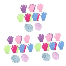FOMIYES 3 Ensembles De Gants De Gommage Gant De Luffa Gants De Protection Gants De Massage Gants De Sable Gants Pour Nylon Ga