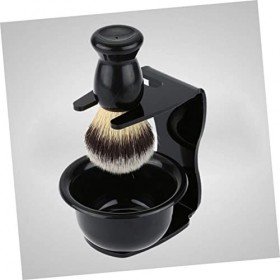 Cabilock 2 Pièces Hommes Ensemble Hommes Outils Beurre De Rasage Pour Hommes Support De Rasoir Droit Blaireau Et Bol Crème Bo