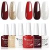 VENALISA 6 pcs Lot de Vernis Gel Semi-Permanent Transparent Rose Violet brun Naturelle Tones Nude Naturel Gel Nail Polish UV/