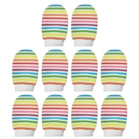 EpheyFIF Gants exfoliants, gants de douche à rayures arc-en-ciel, gants exfoliants pour le bain et le corps, gommage les poil