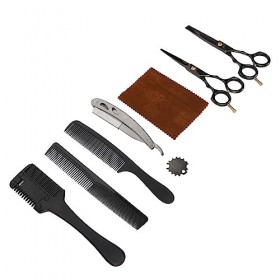 Ensemble de Ciseaux de de Cheveux, Ciseaux de de Cheveux Professionnels de 7,0 Pouces avec Rasoir Noir, Ensemble de Ciseaux d