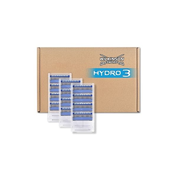 Wilkinson Sword Hydro 3 lames de rasoir pour homme, Lot de 12