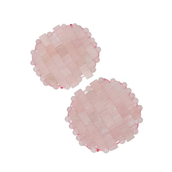 Jauarta 2 Pièces Coussin pour les Yeux en Quartz Rose Soulagement de la Migraine élimine les Rides Gonflements Couverture pou