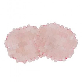 Jauarta 2 Pièces Coussin pour les Yeux en Quartz Rose Soulagement de la Migraine élimine les Rides Gonflements Couverture pou