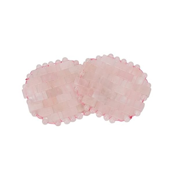 Jauarta 2 Pièces Coussin pour les Yeux en Quartz Rose Soulagement de la Migraine élimine les Rides Gonflements Couverture pou