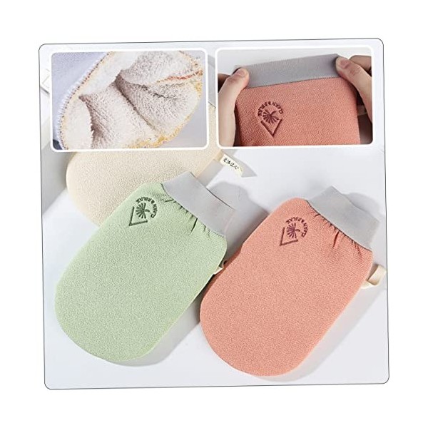 BAFAFA 4 pièces gants de bain double face gommages for hommes nettoyage épurateur de bain soin de la peau mitaines exfoliante