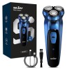 Sejoy Rasoir électrique pour homme, rasoir rotatif, rasoir électrique rechargeable avec tondeuse pop-up, charge rapide en 1 h