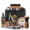 Kit Soins Barbe pour Hommes, Kit Barbe Hommes avec Shampoing Barbe, Huile Barbe, Crèmes de Barbe, Peigne Barbe, Brosse à Barb