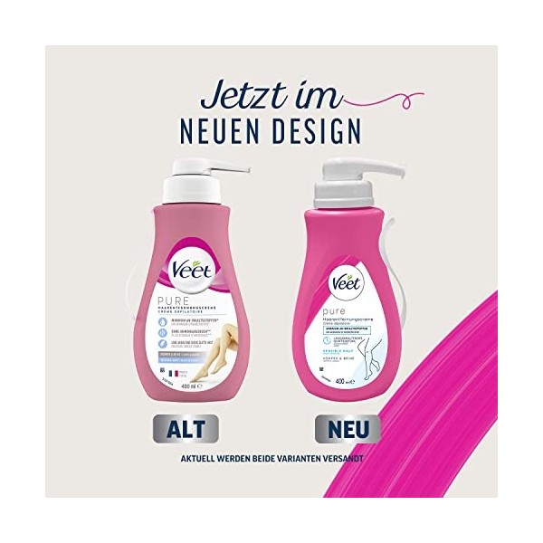 Veet Sensitive Crème Épilation - Épilation rapide et efficace pour peaux lisses et soyeuses - Temps dapplication 5-10 minute