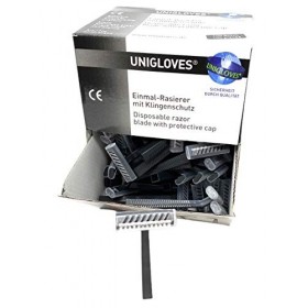 100 Pièce Unigloves Rasoir Jetable - Noir - Inkgrafix Allemagne - Professionnel Studio - IG56887 - Rasage Rasoir Tatouage
