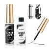 CLAVUZ 2pcs Vernis Semi Permanent, 10ml Gel Liner Nail Pour Ongles en Gel, Or et Argent UV Gel Vernis à Ongles Soak Off Gel p