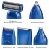 ProfiCare Set de Tondeuse àlectrique 5 en 1 Cheveux/Barbe Epilateur pour Le Nez/Oreilles Bleu Inclus 6 Accessoires