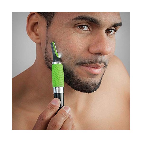 SHOP-STORY - Tondeuse de Précision pour Nez Oreille Cou Moustache Sourcils Visage Rasoir Rasage Vert