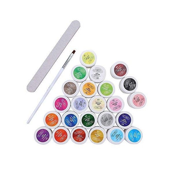 36 Gel UV Couleur, Vernis Gel Semi-Permanent, Gel Couleur Ongle UV Art Pigment 36 Couleurs x 5ml, Vernis À Ongles de Nail Pig