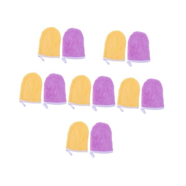 minkissy 10 Pièces Gants Démaquillants Gants en Microfibre pour Le Nettoyage Serviette pour Le Visage Serviette en Microfibre