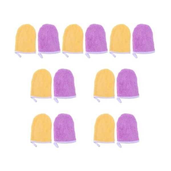 minkissy 10 Pièces Gants Démaquillants Gants en Microfibre pour Le Nettoyage Serviette pour Le Visage Serviette en Microfibre