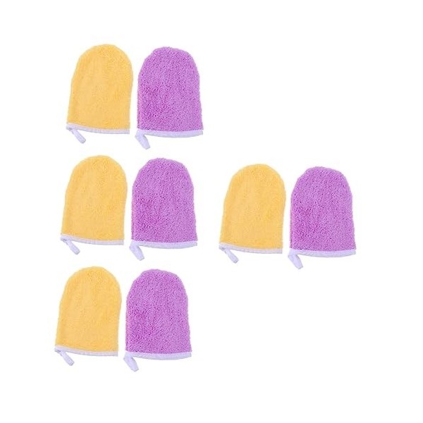 minkissy 10 Pièces Gants Démaquillants Gants en Microfibre pour Le Nettoyage Serviette pour Le Visage Serviette en Microfibre