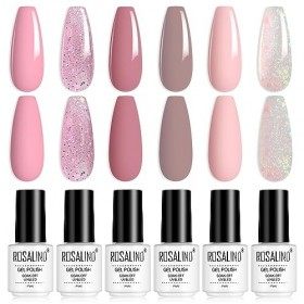 ROSALIND Vernis Semi Permanant UV Nail Art Lot Série Gris Clair Gel de Construction Pour Ongle Acrylique Beauty Salon Pour la
