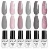 ROSALIND Vernis Semi Permanant UV Nail Art Lot Série Gris Clair Gel de Construction Pour Ongle Acrylique Beauty Salon Pour la