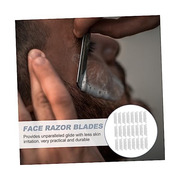 FOMIYES 300 Pièces Lame De Rasoir Rasoirs Droits Pour Hommes Lames De Rasage Rasoir Coupe-visage Rasoir Facial Demi-visage Ra