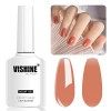 Vishine Vernis Gel Semi-Permanent Couleur Translucide, 16ml Vernis à ongles Jelly Gel Naturel Transparent Rouge Gelée de Cris