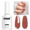 Vishine Vernis Gel Semi-Permanent Couleur Translucide, 16ml Vernis à ongles Jelly Gel Naturel Transparent Rouge Gelée de Cris