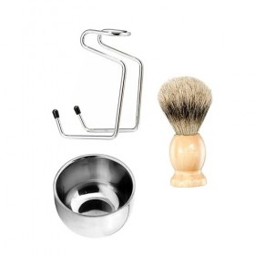 minkissy 1 Ensemble/3 Pièces Outil De Rasage Poils Du Visage Rasoir Homme Costume Rasoir Pour Hommes Blaireau Support De Blai